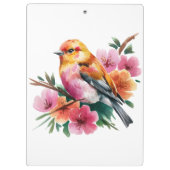 Pink Flower Bird Klembord (Achterkant)