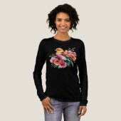 Pink Flower Bird Tri-Blend Shirt (Voorkant)