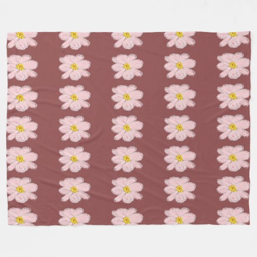 pink flower blanket fleece deken (Voorkant (Horizontaal))