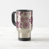 PINK FLOWER BLEEM KOFFIE REVEL MUG REISBEKER (Voorkant links)
