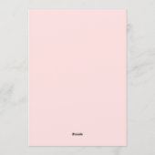 Pink flower bloom bridal shower  kaart (Achterkant)