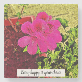 Pink flower blooming in the garden stenen onderzetter