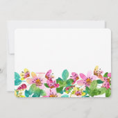 Pink Flower Border Uitnodiging (Achterkant)