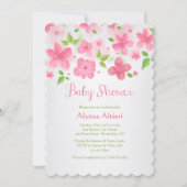 Pink Flower Border Uitnodiging (Voorkant)