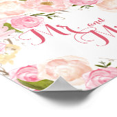 pink flower bridal shower SIGN Mr. and Mrs. Poster (Hoek)