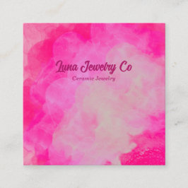 Pink Flower Burst Jewelry Craft Business Card Vierkante Visitekaartje