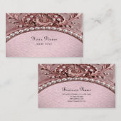 Pink Flower Business Card Visitekaartje (Voorkant / Achterkant)