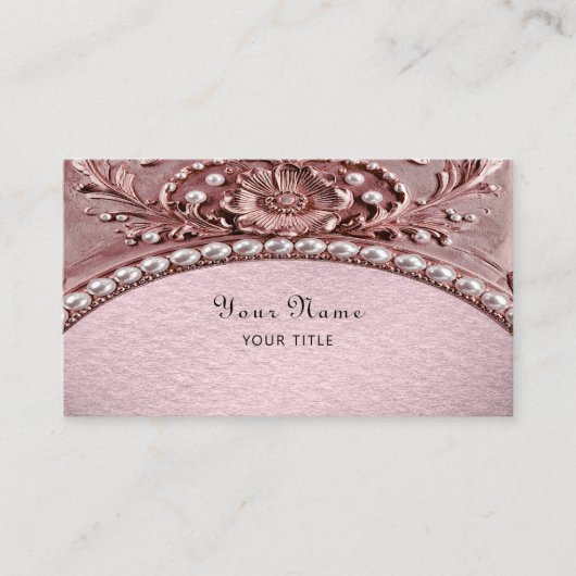 Pink Flower Business Card Visitekaartje (Voorkant)