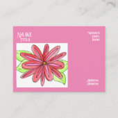 Pink Flower Business Cards Visitekaartje (Voorkant)