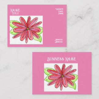 Pink Flower Business Cards Visitekaartje