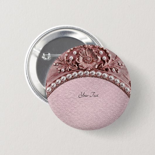 Pink Flower Button (Voorkant /achterkant)