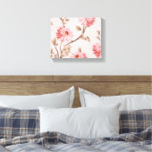 Pink Flower Canvas Wall Art | Afdrukken van langwe (Insitu (Slaapkamer))