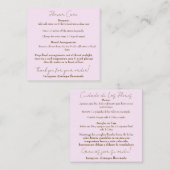 Pink Flower Care Kaart Vierkante Visitekaartje (Voorkant / Achterkant)