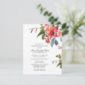 Pink Flower Celebration of Life Uitnodigen Kaart (Staand voorkant)