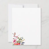 Pink Flower Celebration of Life Uitnodigen Kaart (Achterkant)