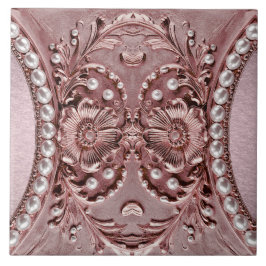 Pink Flower Ceramic Tile Tegeltje