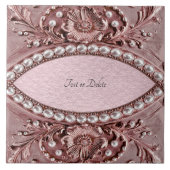 Pink Flower Ceramic Tile Tegeltje (Voorkant)