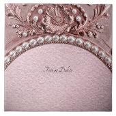 Pink Flower Ceramic Tile Tegeltje (Voorkant)