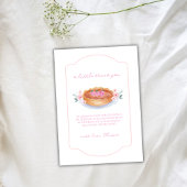 Pink Flower Cutie Pie Raspberry Baby shower Bedankkaart