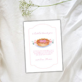 Pink Flower Cutie Pie Raspberry Baby shower Bedankkaart