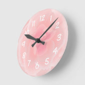 Pink flower done in watercolour effects ronde klok (Hoek)