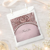 Pink Flower Favor Bag Bedankzakje (Geknipt)