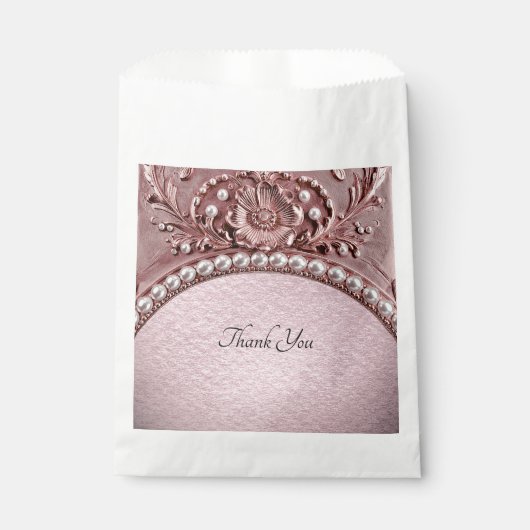 Pink Flower Favor Bag Bedankzakje (Voorkant)