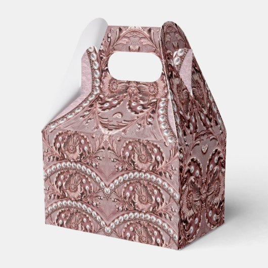 Pink Flower Favor Box Bedankdoosjes (Voorkant Zijde)