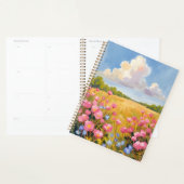 Pink Flower Field Landscape Painting Planner (Display)