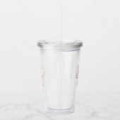 Pink Flower Floral Hand Drawn Cute Add Name Acryl Drinkbeker (Rechts)