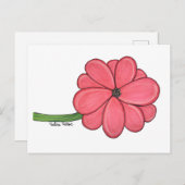 Pink Flower Full Briefkaart (Voorkant / Achterkant)