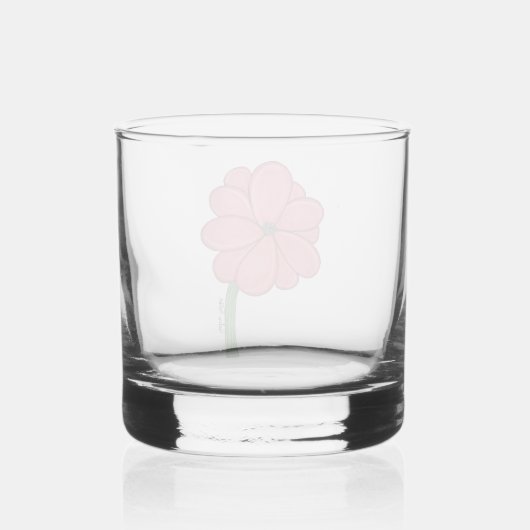 Pink Flower Full with Blue background Whisky Glas (Achterkant)