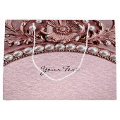 Pink Flower Gift Bag Groot Cadeauzakje (Voorkant)