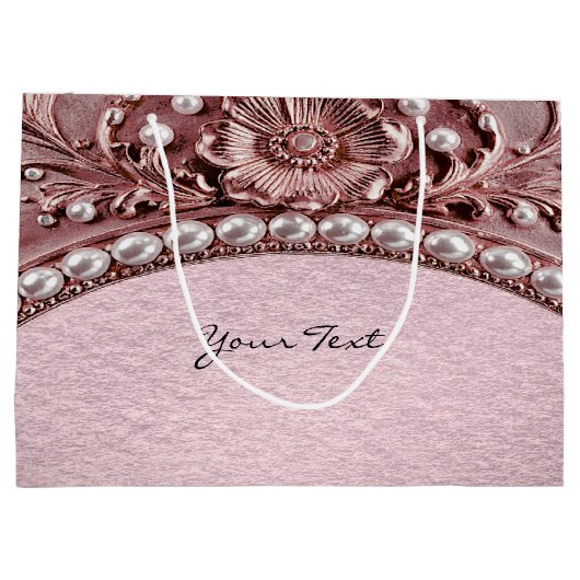 Pink Flower Gift Bag Groot Cadeauzakje (Achterkant)