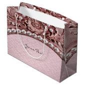 Pink Flower Gift Bag Groot Cadeauzakje (Achterkant Gekanteld)