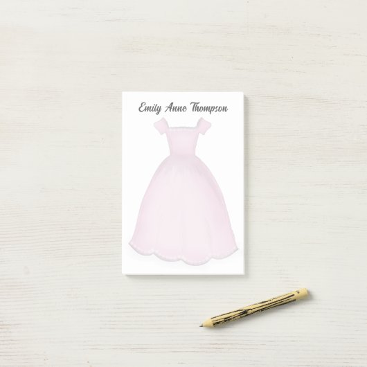 Pink Flower Girl Cute Personalized Post-it® Notes (Op bureau)