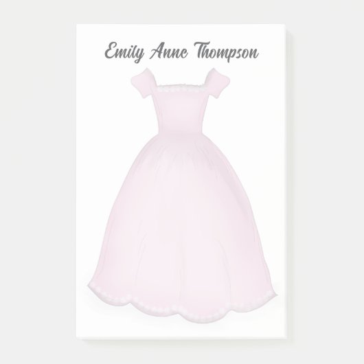Pink Flower Girl Cute Personalized  Post-it® Notes (Voorkant)