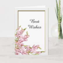 Pink Flower Gold Lijst Wedding Gefeliciteerd