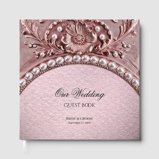 Pink Flower Guest Book Gastenboek (Voorkant)