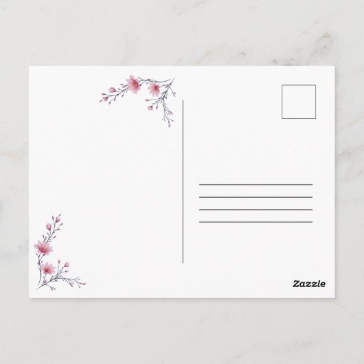 Pink Flower Inspirational Affirmation Briefkaart (Achterkant)