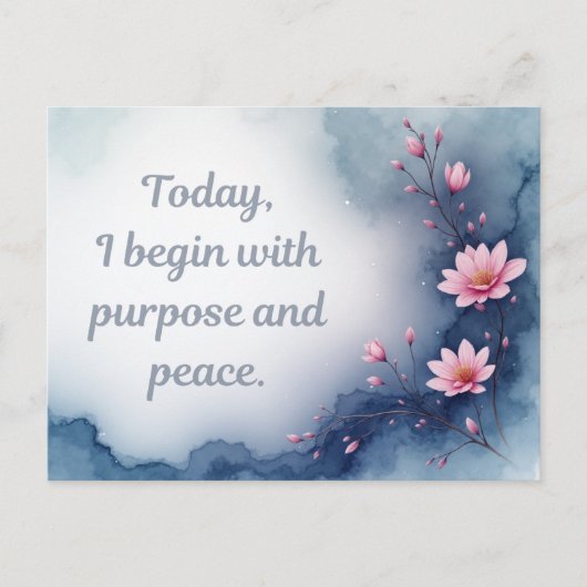 Pink Flower Inspirational Affirmation Briefkaart (Voorkant)
