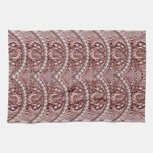 Pink Flower Kitchen Towel Theedoek (Horizontaal)