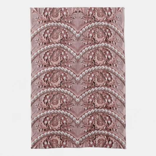 Pink Flower Kitchen Towel Theedoek (Verticaal)