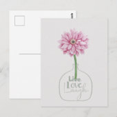 Pink Flower Live Love Laugh Briefkaart (Voorkant / Achterkant)