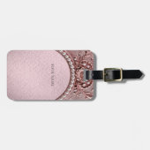 Pink Flower Luggage Tag Bagagelabel (Voorkant horizontaal)