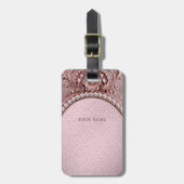 Pink Flower Luggage Tag Bagagelabel (Voorkant verticaal)