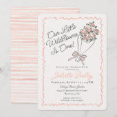 Pink Flower Market Boerderij FBirthday Invitation Kaart (Voorkant / Achterkant)