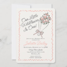 Pink Flower Market Boerderij FBirthday Invitation