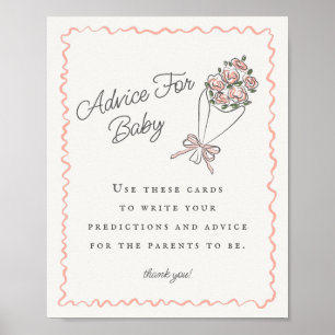 Pink Flower Market Fresh Floral Advies voor Baby Poster