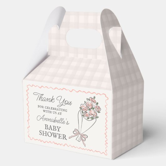 Pink Flower Market Fresh Floral Baby shower Bedankdoosjes (Voorkant)